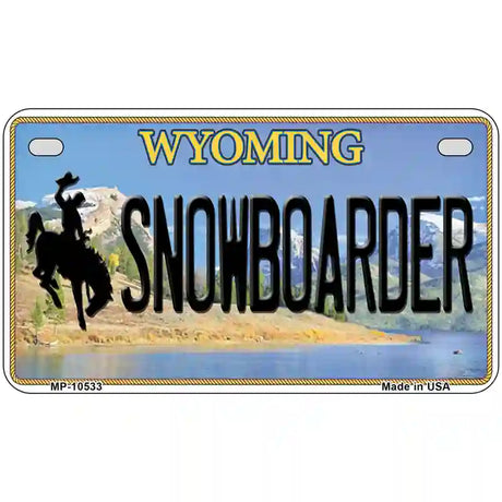 Snowboarder Wyoming Metal Novelty License Plate 7" x 4" (MP)