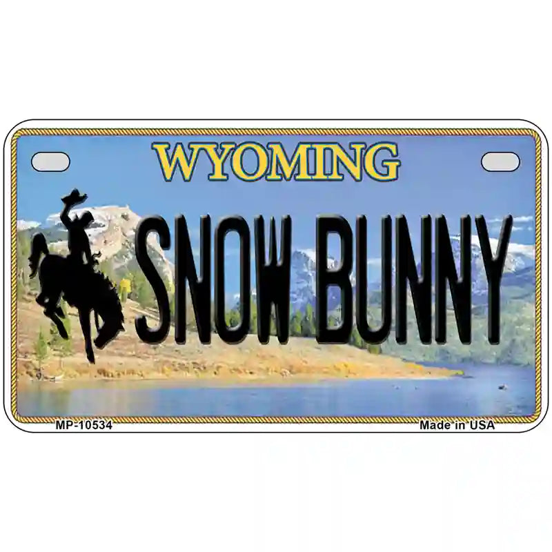 Snow Bunny Wyoming Metal Novelty License Plate 7" x 4" (MP)