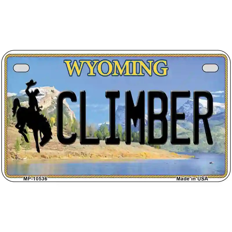 Climber Wyoming Metal Novelty License Plate 7" x 4" (MP)