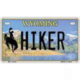 Hiker Wyoming Metal Novelty License Plate 7" x 4" (MP)