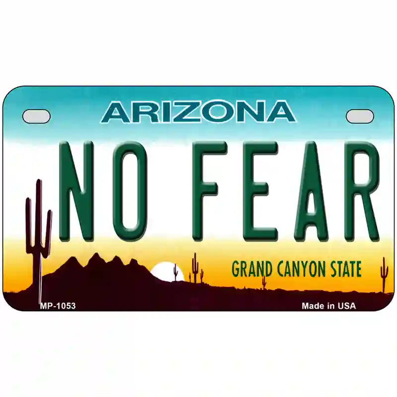 No Fear Arizona Novelty Metal License Plate 7" x 4" (MP)