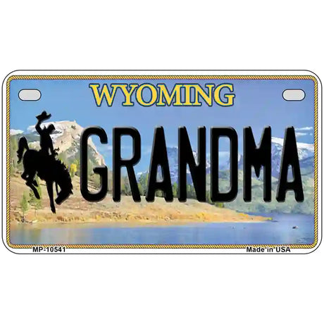 Grandma Wyoming Metal Novelty License Plate 7" x 4" (MP)