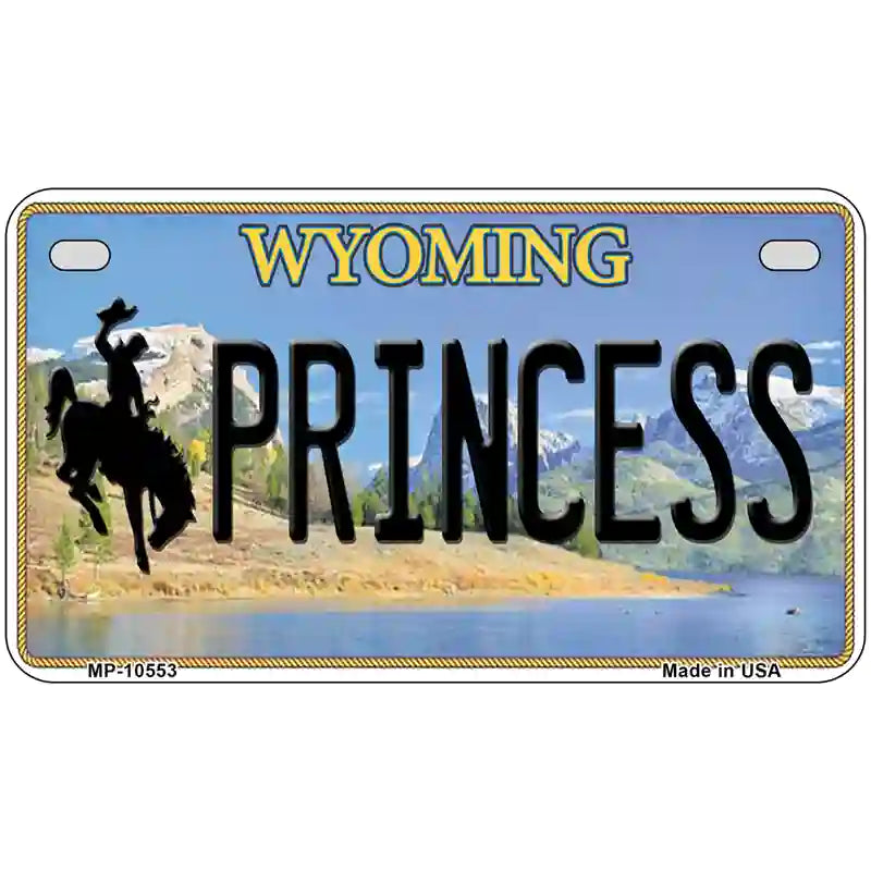 Princess Wyoming Metal Novelty License Plate 7" x 4" (MP)