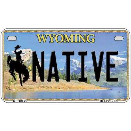 Native Wyoming Metal Novelty License Plate 7" x 4" (MP)