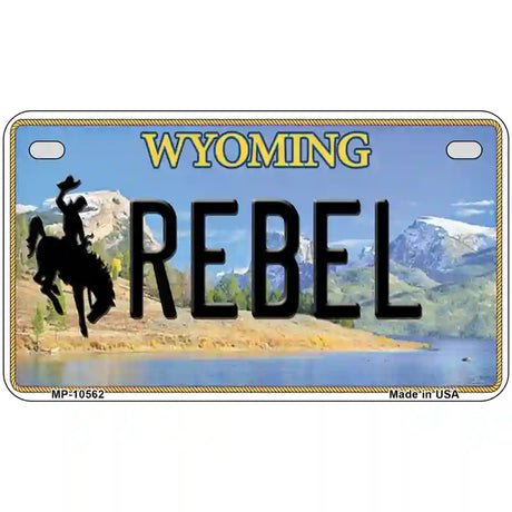 Rebel Wyoming Metal Novelty License Plate 7" x 4" (MP)