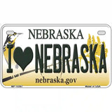 I Love Nebraska Metal Novelty License Plate 7" x 4" (MP)