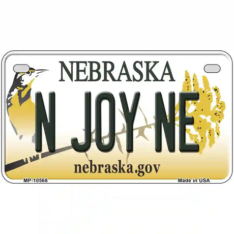 N Joy NE Nebraska Metal Novelty License Plate 7" x 4" (MP)