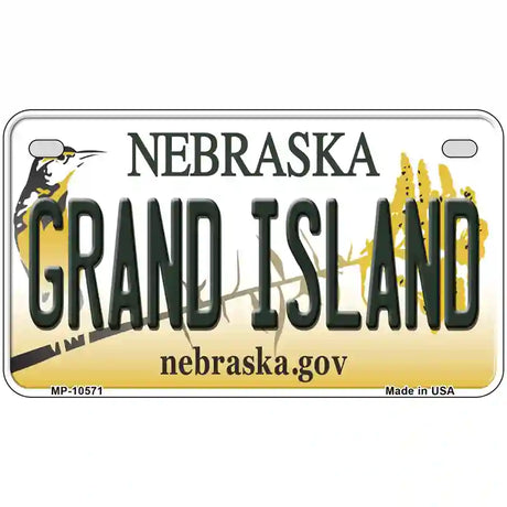 Grand Island Nebraska Metal Novelty License Plate 7" x 4" (MP)