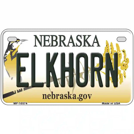 Elkhorn Nebraska Metal Novelty License Plate 7" x 4" (MP)