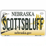 Scottsbluff Nebraska Metal Novelty License Plate 7" x 4" (MP)