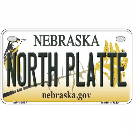 North Platte Nebraska Metal Novelty License Plate 7" x 4" (MP)