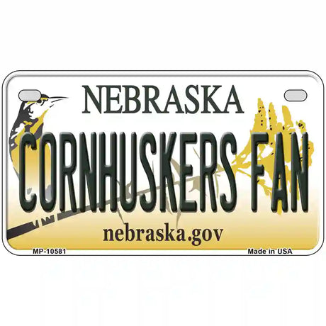 Cornhuskers Fan Nebraska Metal Novelty License Plate 7" x 4" (MP)