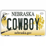 Cowboy Nebraska Metal Novelty License Plate 7" x 4" (MP)