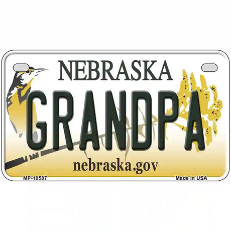 Grandpa Nebraska Metal Novelty License Plate 7" x 4" (MP)