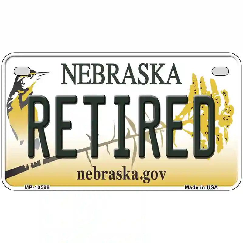 Retired Nebraska Metal Novelty License Plate 7" x 4" (MP)