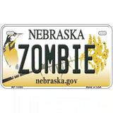 Zombie Nebraska Metal Novelty License Plate 7" x 4" (MP)