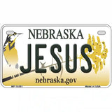 Jesus Nebraska Metal Novelty License Plate 7" x 4" (MP)