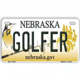 Golfer Nebraska Metal Novelty License Plate 7" x 4" (MP)