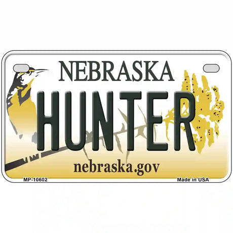 Hunter Nebraska Metal Novelty License Plate 7" x 4" (MP)