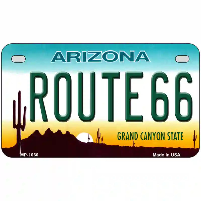 Route 66 Arizona Novelty Metal License Plate 7" x 4" (MP)