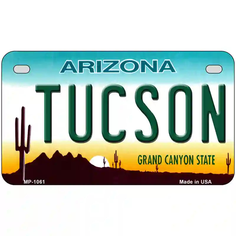 Tucson Arizona Novelty Metal License Plate 7" x 4" (MP)