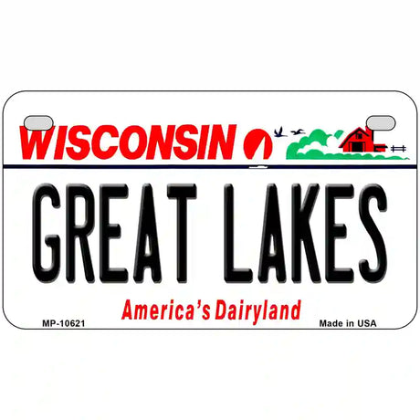 Great Lakes Wisconsin Metal Novelty License Plate 7" x 4" (MP)