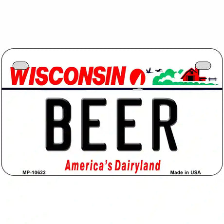 Beer Wisconsin Metal Novelty License Plate 7" x 4" (MP)