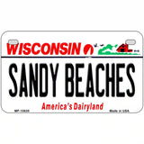 Sandy Beaches Wisconsin Metal Novelty License Plate 7" x 4" (MP)