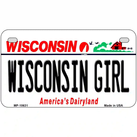 Wisconsin Girl Wisconsin Metal Novelty License Plate 7" x 4" (MP)