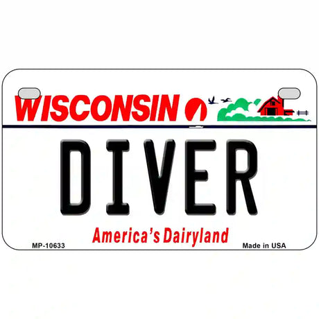 Diver Wisconsin Metal Novelty License Plate 7" x 4" (MP)