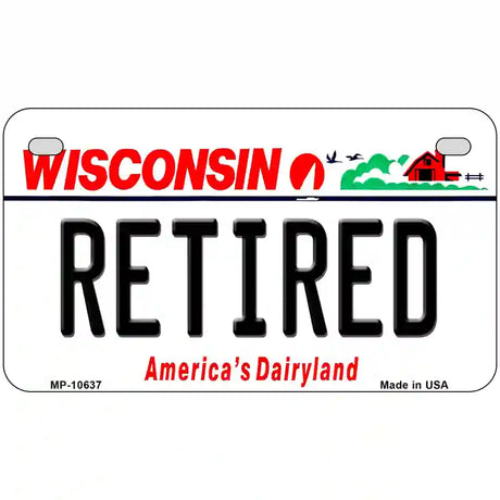 Retired Wisconsin Metal Novelty License Plate 7" x 4" (MP)