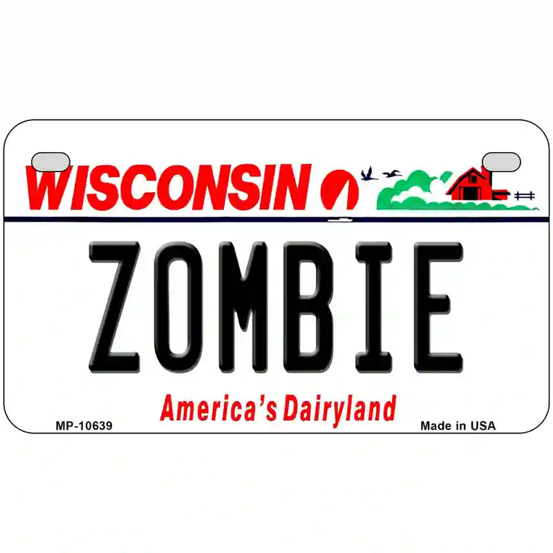 Zombie Wisconsin Metal Novelty License Plate 7" x 4" (MP)