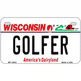 Golfer Wisconsin Metal Novelty License Plate 7" x 4" (MP)