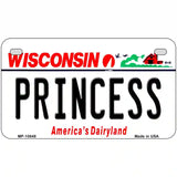 Princess Wisconsin Metal Novelty License Plate 7" x 4" (MP)