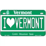 I Love Vermont Metal Novelty License Plate 7" x 4" (MP)