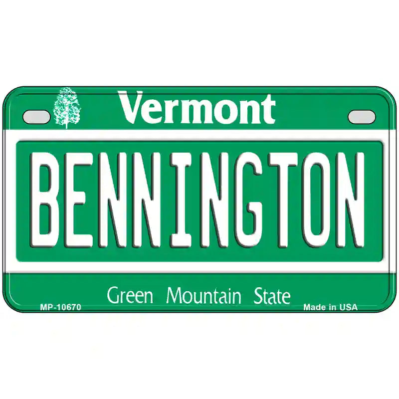 Bennington Vermont Metal Novelty License Plate 7" x 4" (MP)