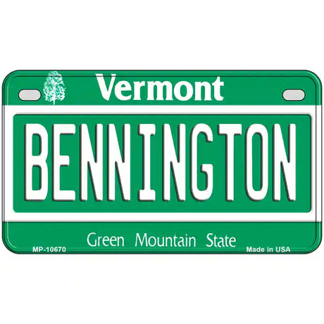 Bennington Vermont Metal Novelty License Plate 7" x 4" (MP)