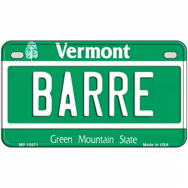 Barre Vermont Metal Novelty License Plate 7" x 4" (MP)