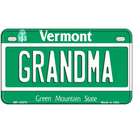 Grandma Vermont Metal Novelty License Plate 7" x 4" (MP)