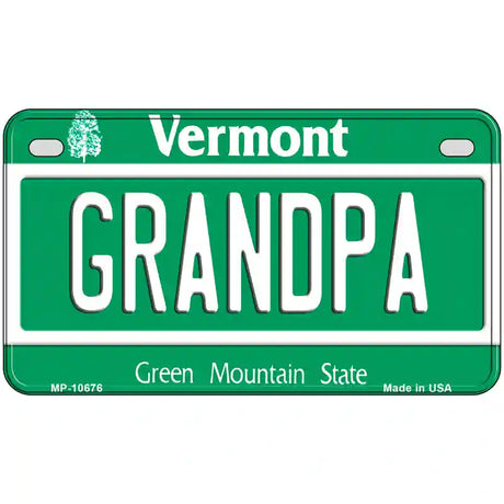 Grandpa Vermont Metal Novelty License Plate 7" x 4" (MP)