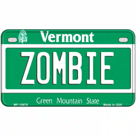 Zombie Vermont Metal Novelty License Plate 7" x 4" (MP)