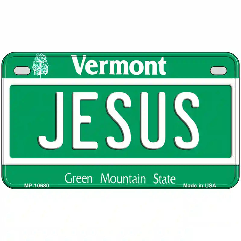 Jesus Vermont Metal Novelty License Plate 7" x 4" (MP)