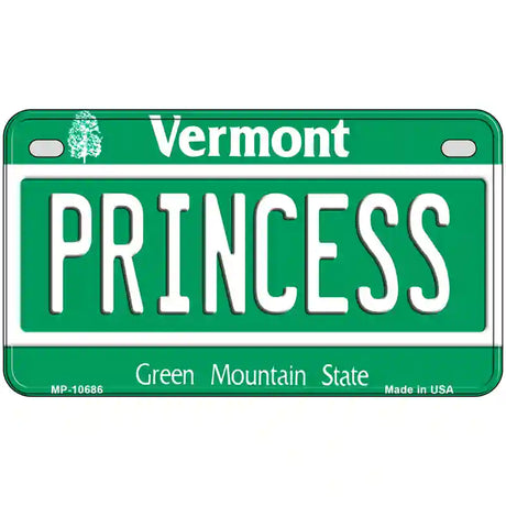 Princess Vermont Metal Novelty License Plate 7" x 4" (MP)