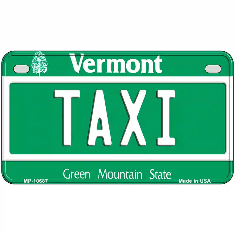 Taxi Vermont Metal Novelty License Plate 7" x 4" (MP)