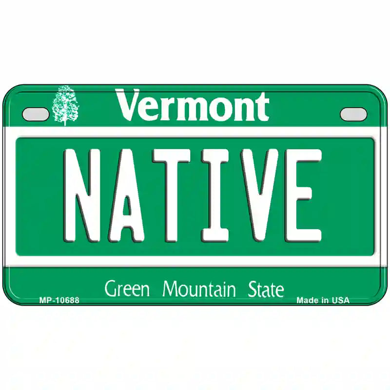 Native Vermont Metal Novelty License Plate 7" x 4" (MP)