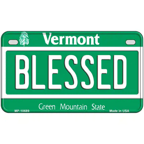 Blessed Vermont Metal Novelty License Plate 7" x 4" (MP)