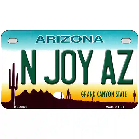 N Joy Arizona Novelty Metal License Plate 7" x 4" (MP)