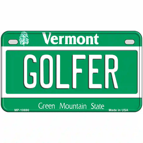 Golfer Vermont Metal Novelty License Plate 7" x 4" (MP)