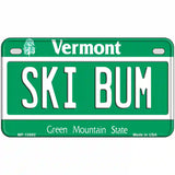 Ski Bum Vermont Metal Novelty License Plate 7" x 4" (MP)