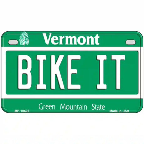 Bike It Vermont Metal Novelty License Plate 7" x 4" (MP)